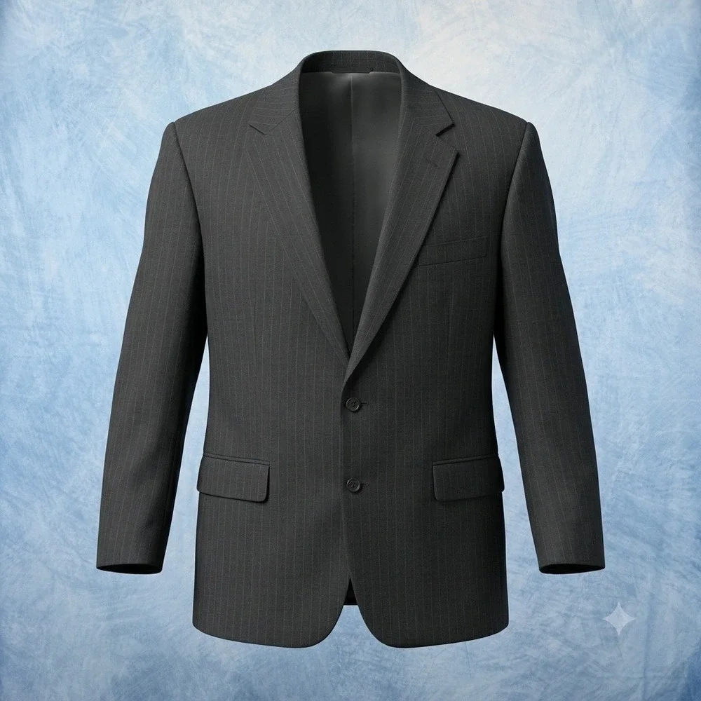 Brooks Brothers Brooksease Mens 45R Blazer Charcoal Grey Pinstripe Wool USA Made
